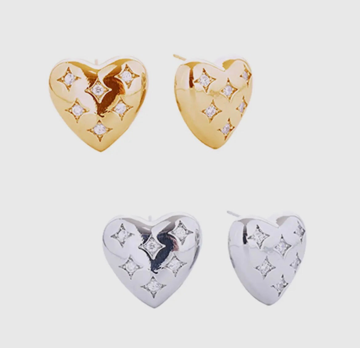 Gold Heart Earrings
