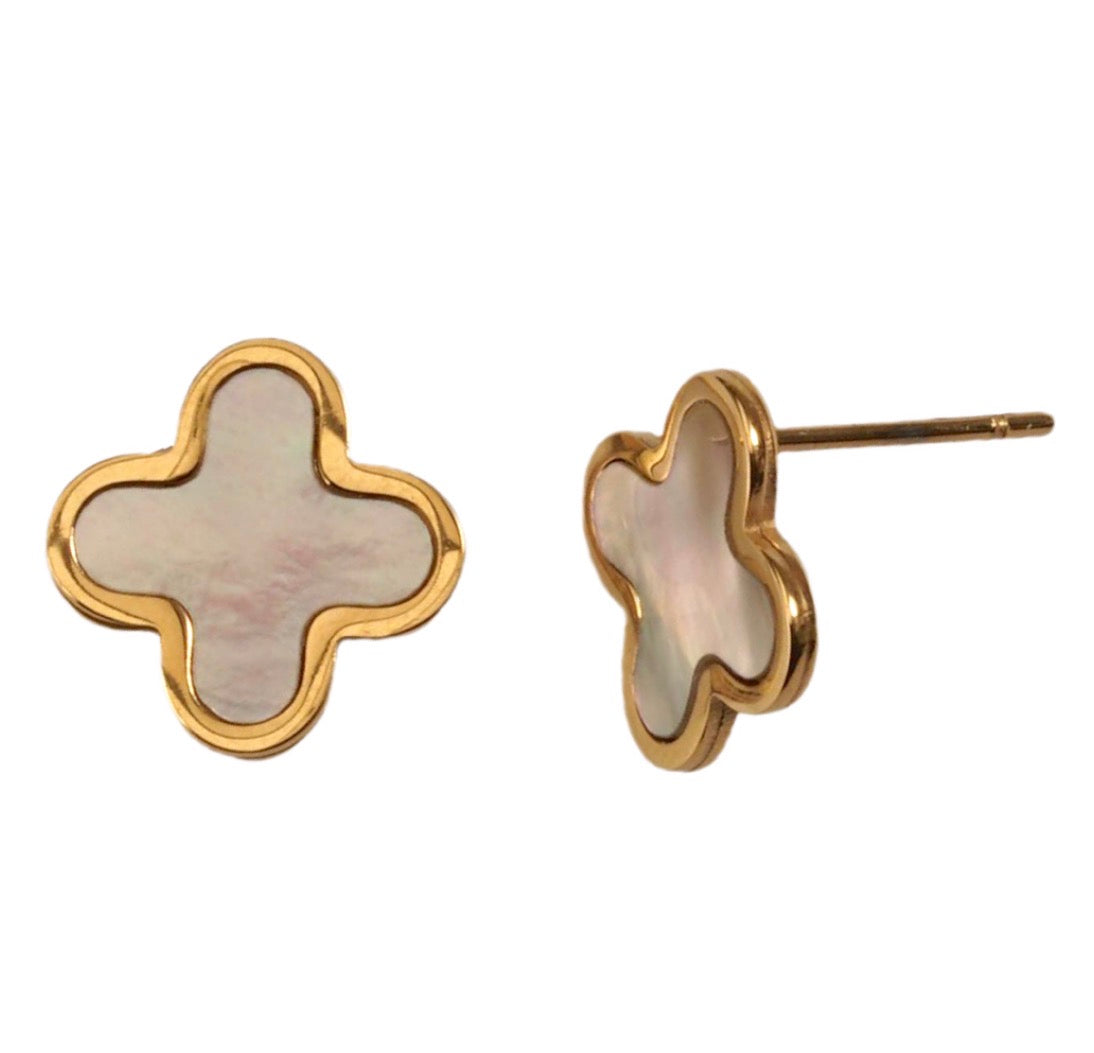 Mother of Pearl Clover Earrings
