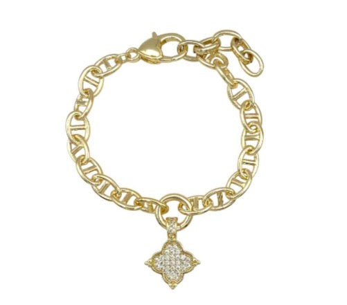 Gold Diamond Paved Bracelet