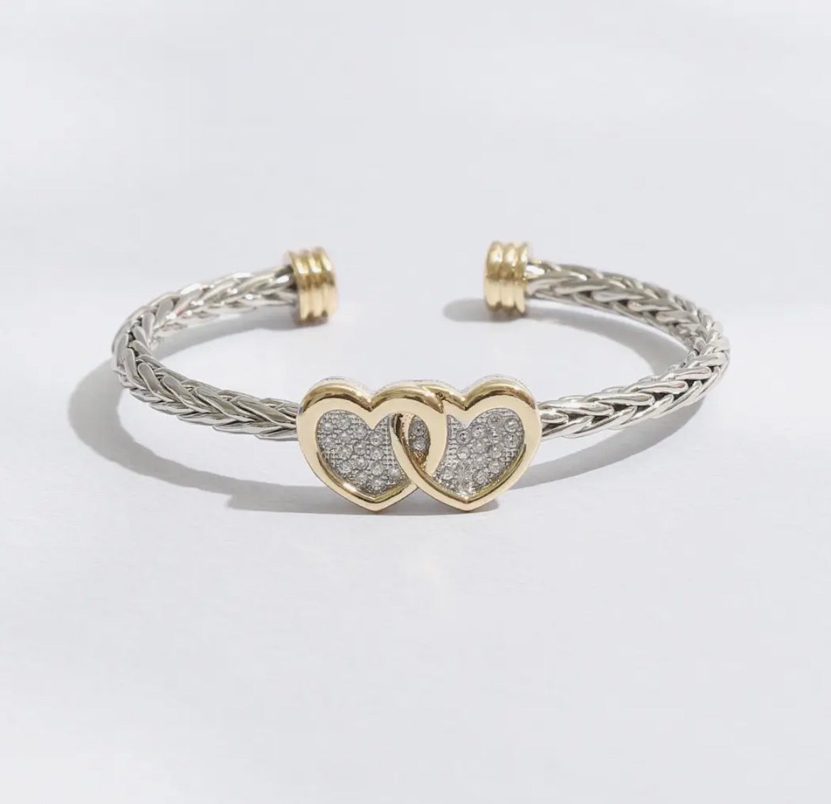 Double Heart Bangle