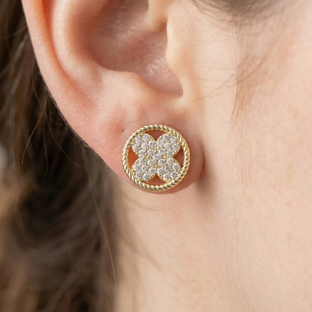 Diamond Paved Rope Earrings