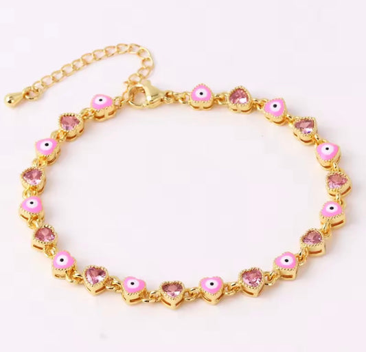 18k Gold Dipped Evil Eye Bracelet