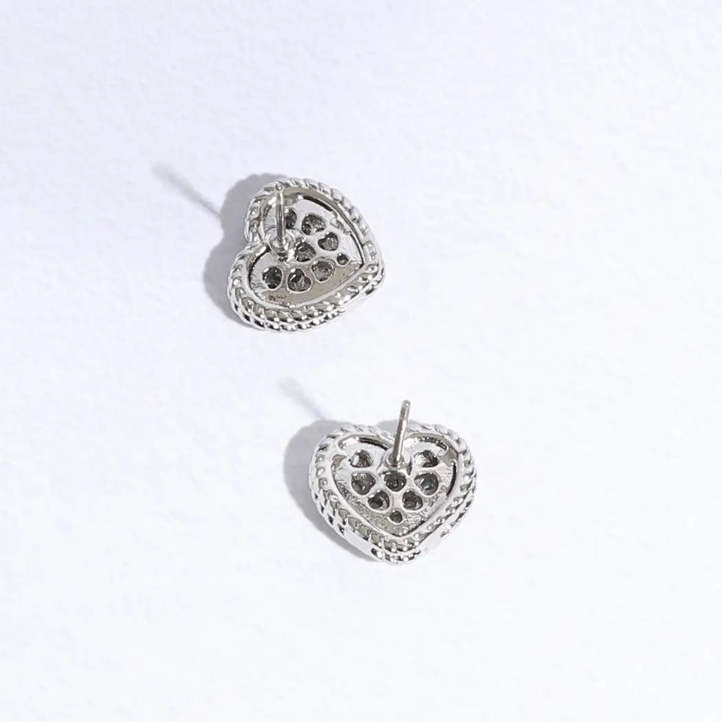 Roped Lining Heart Earrings