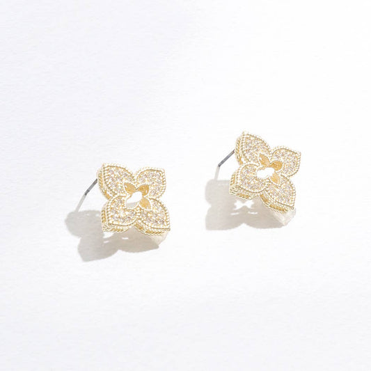 Four Leaf Floral Stud Earrings