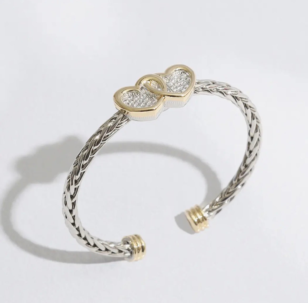 Double Heart Bangle