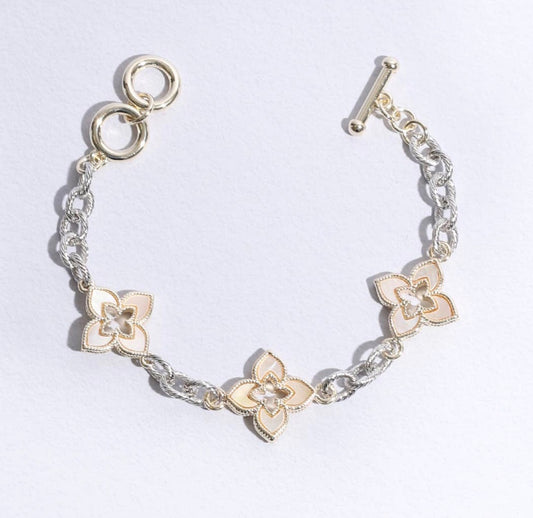 Clover Mother of Pearl Link Bracelet