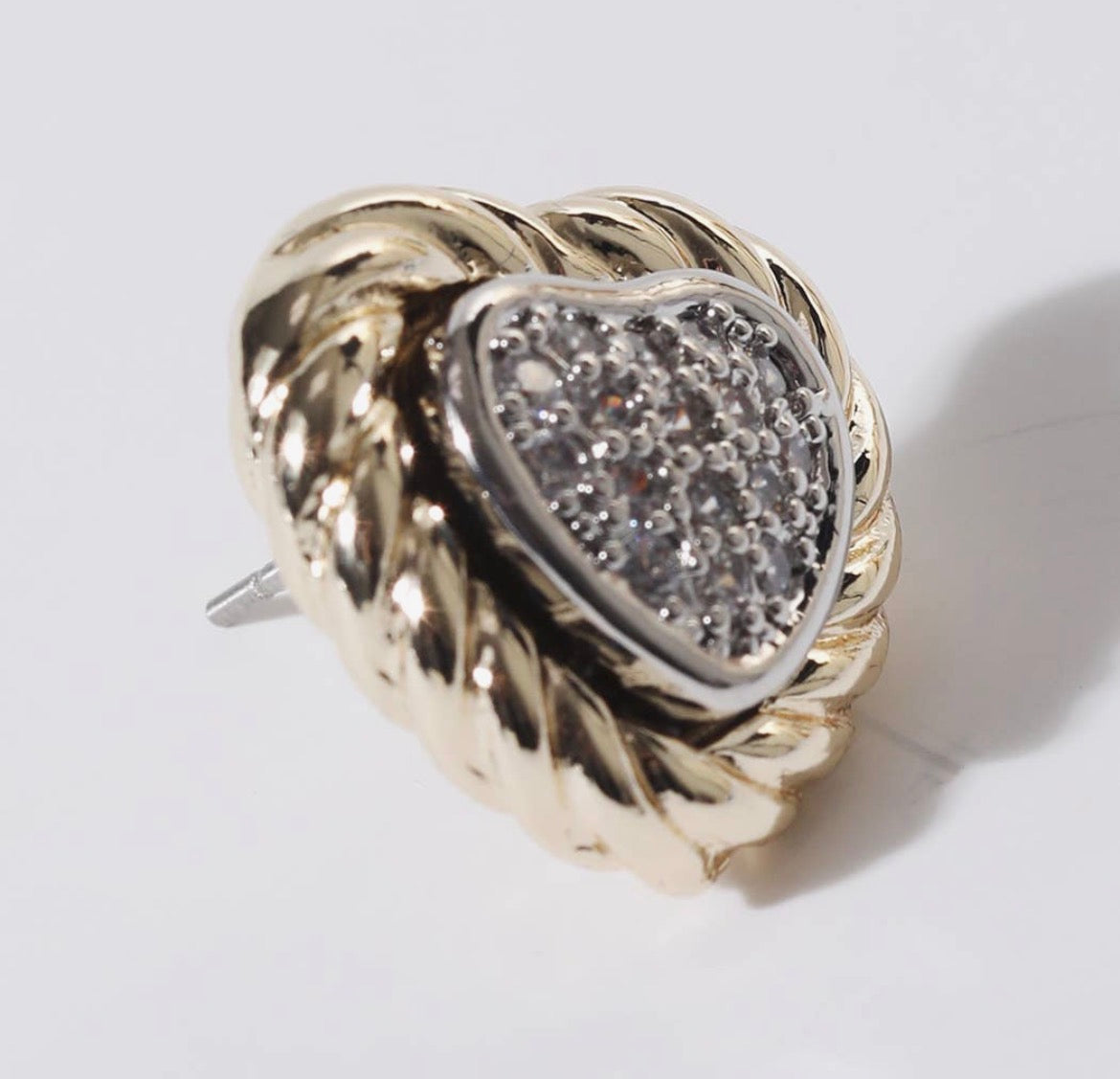 Paved Heart Earrings