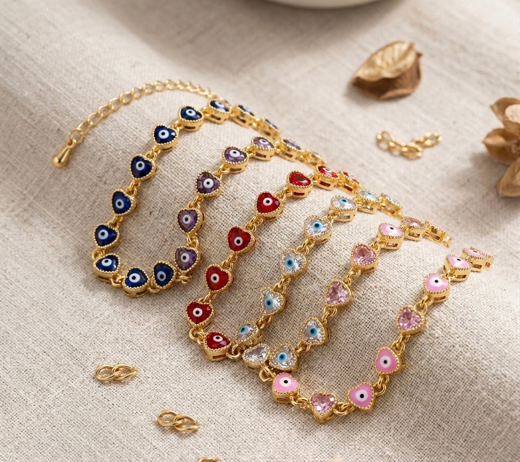 18k Gold Dipped Evil Eye Bracelet