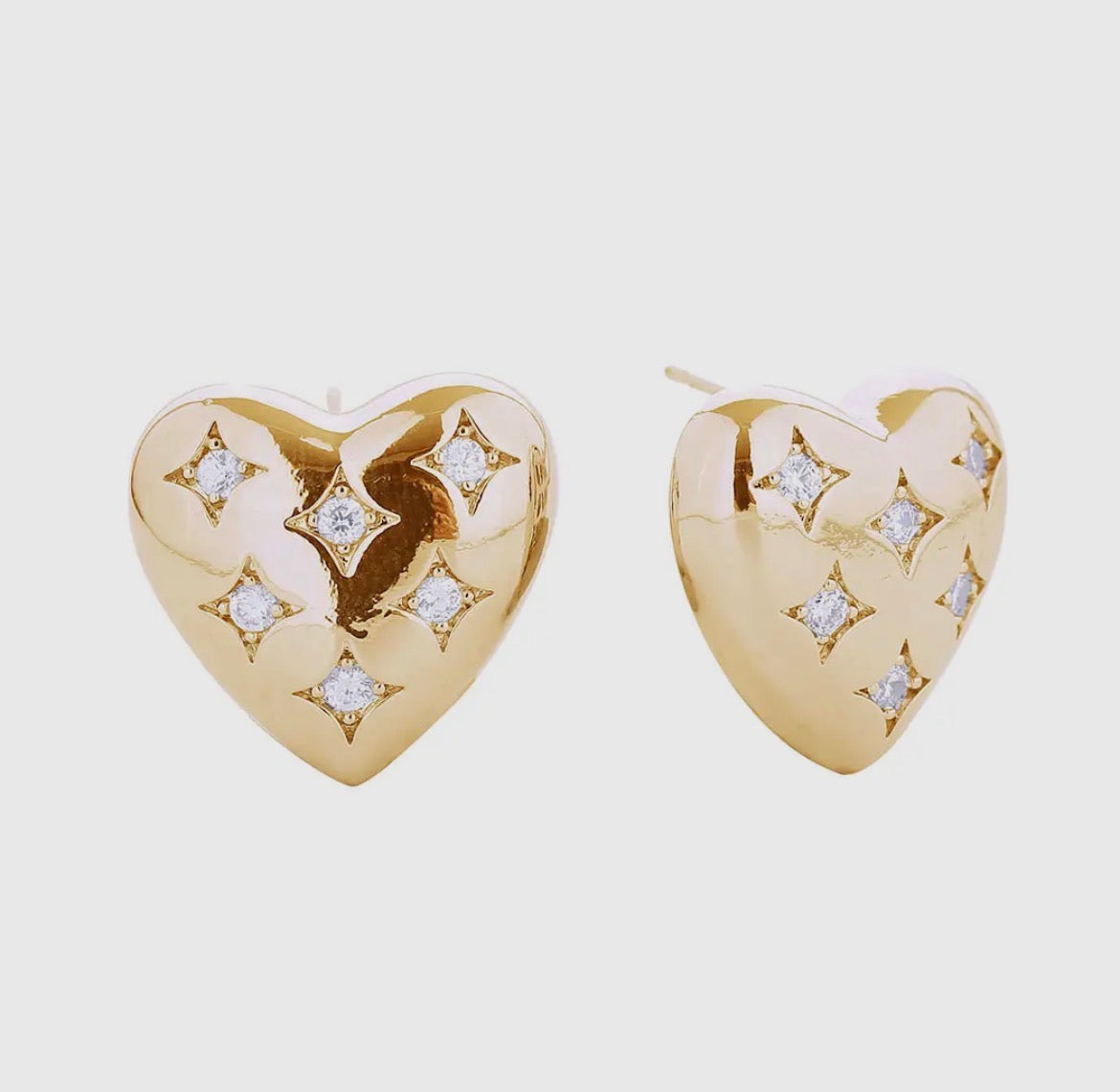 Gold Heart Earrings