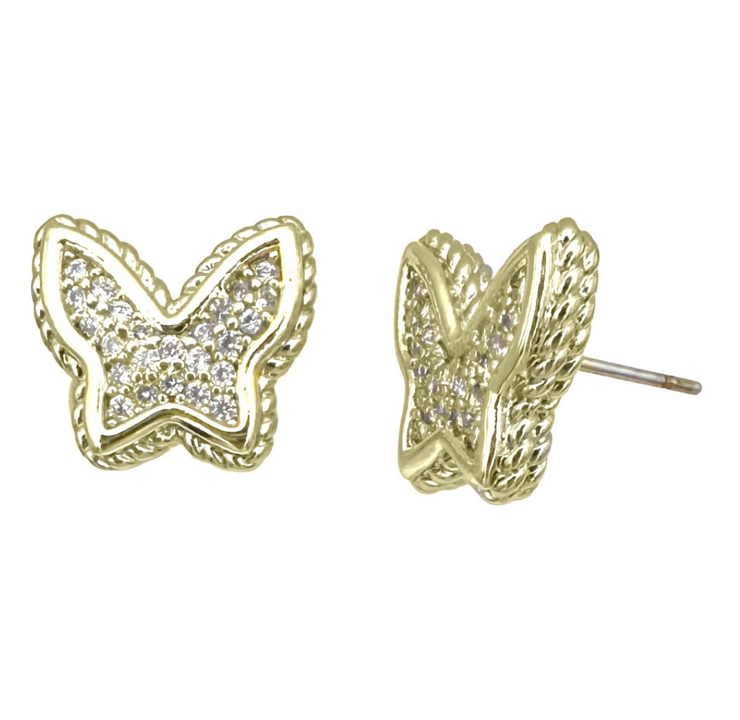 Butterfly Gold Lined Earrings