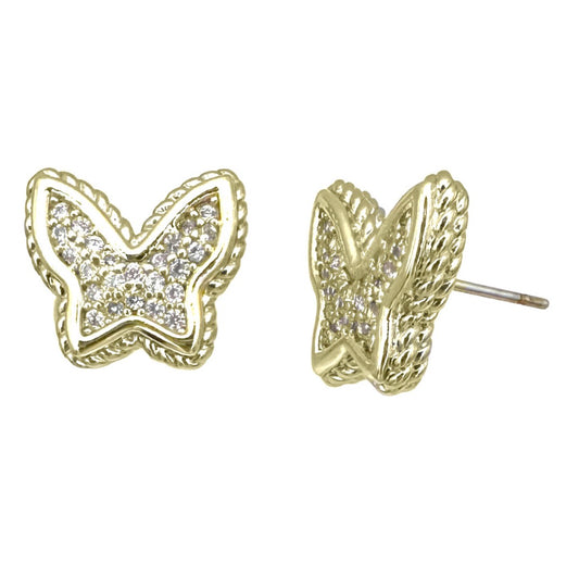 Butterfly Gold Lined Earrings
