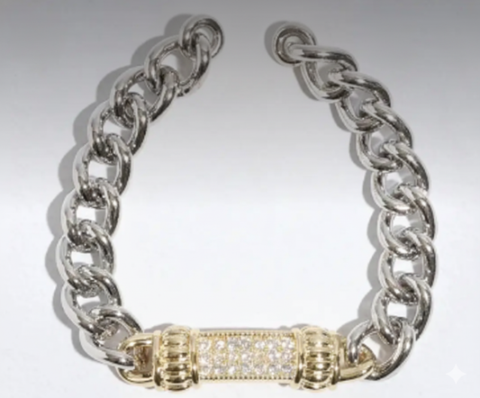 Stone Paved Bar Magnetic Bracelet