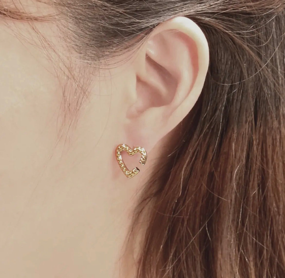Gold Braided Heart Studs