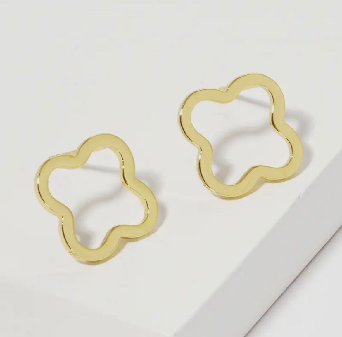 Outlined Clover Studs