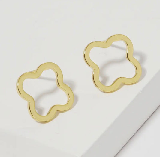 Outlined Clover Studs