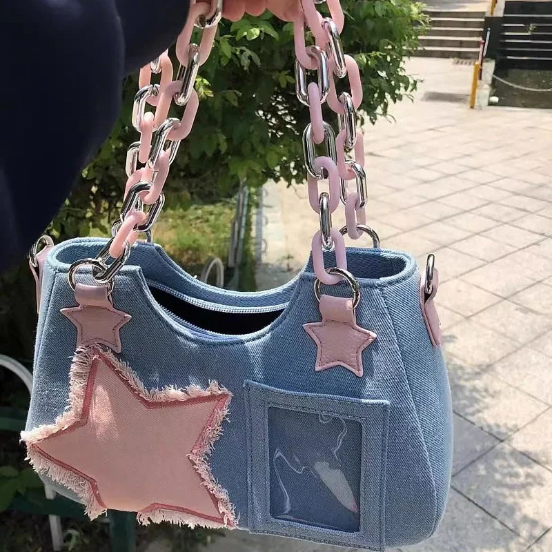 Star Denim Tote