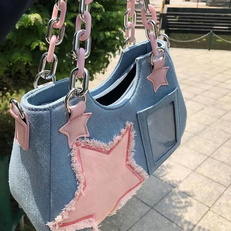 Star Denim Tote