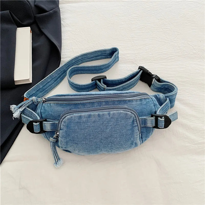 Denim Fanny Pack Inspired Crossbody