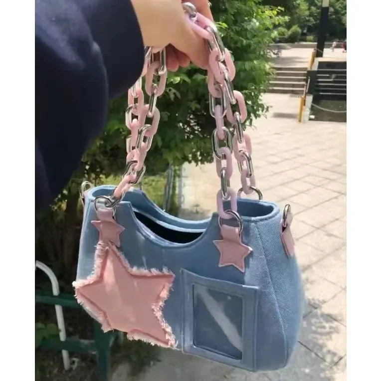 Star Denim Tote