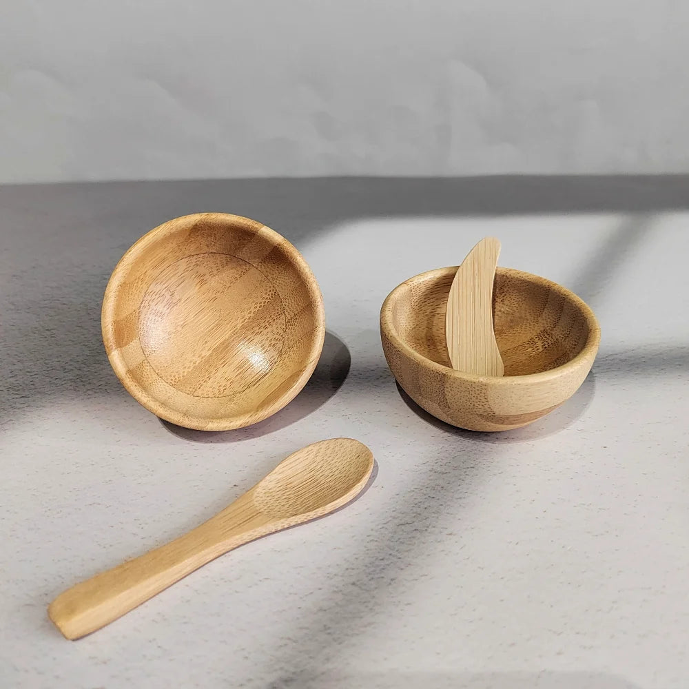 Bamboo Face Mask Mixing Bowl Set