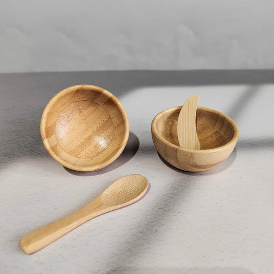 Bamboo Face Mask Mixing Bowl Set
