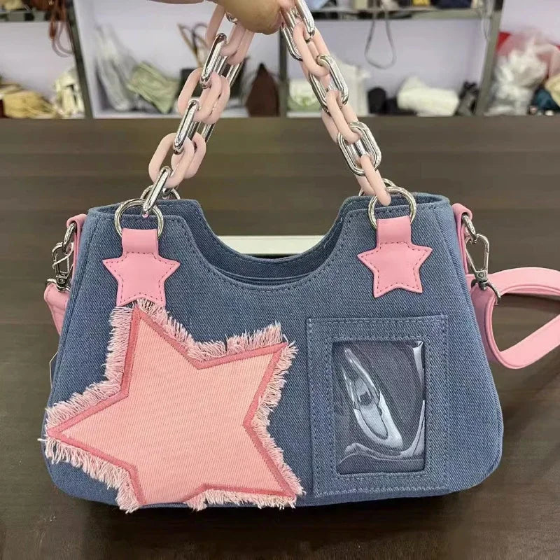 Star Denim Tote