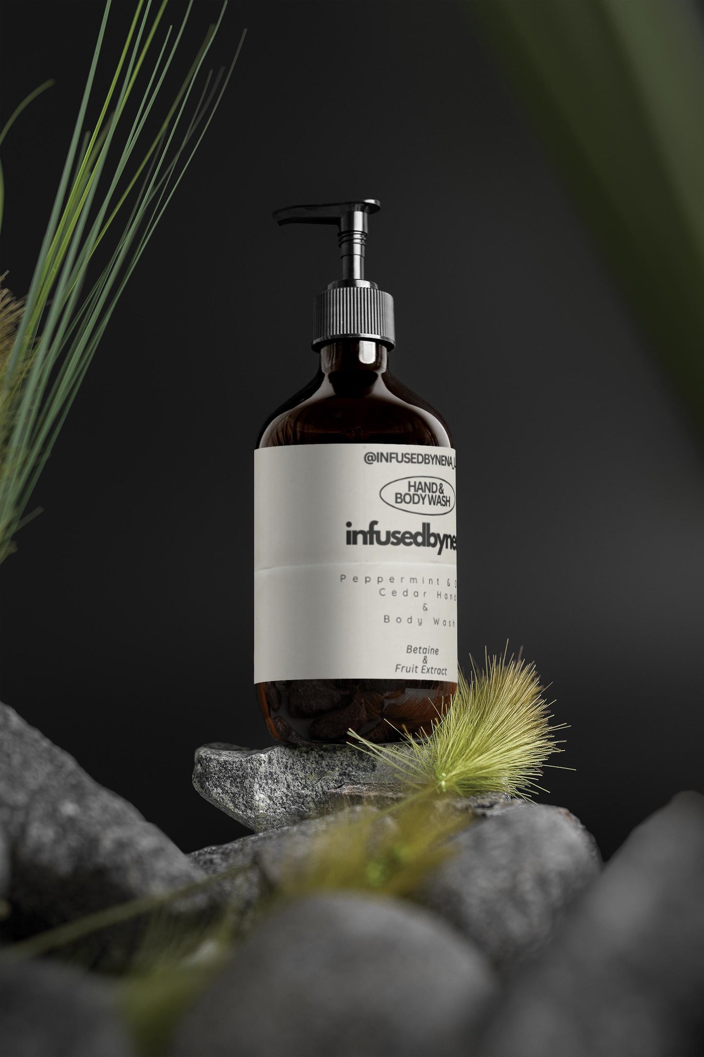 InfusedByNena's Hand & Body Wash - Peppermint & Dark Cedar