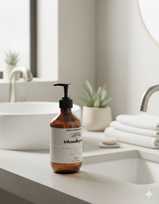 InfusedByNena's Hand & Body Wash - Peppermint & Dark Cedar