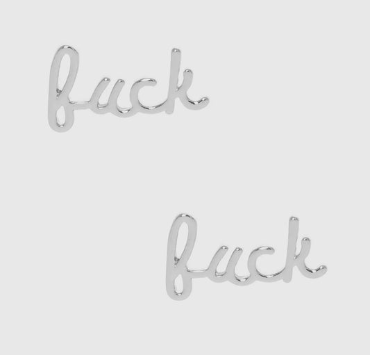 Silver F*ck Earrings